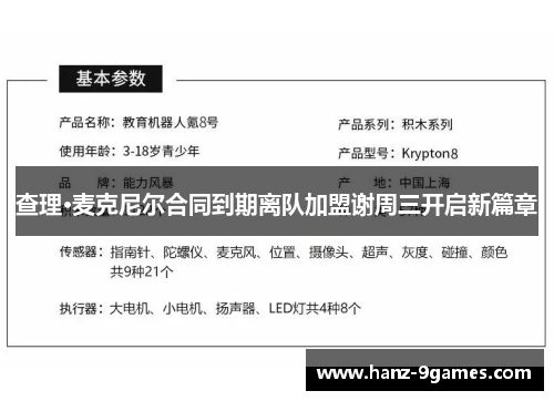 查理·麦克尼尔合同到期离队加盟谢周三开启新篇章